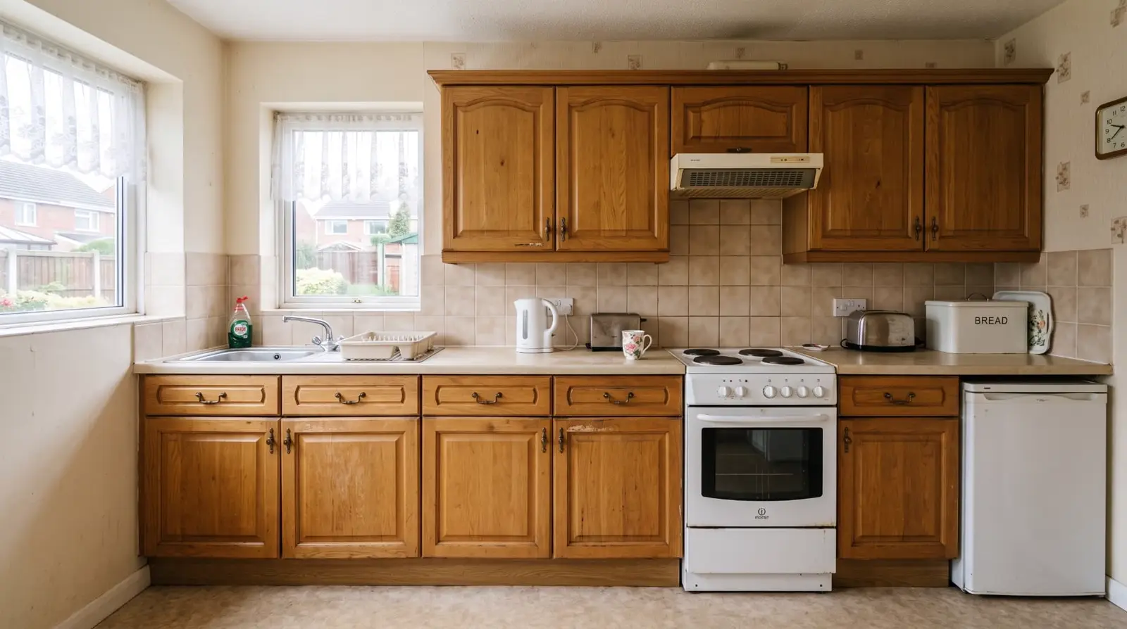 Kitchen transformation before respraying